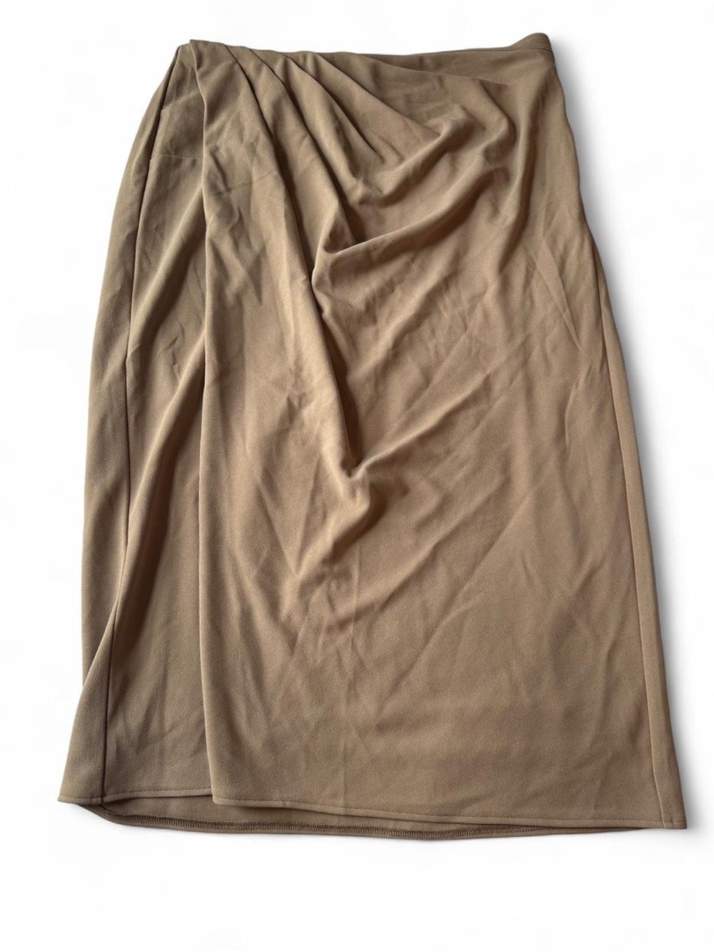 Abercrombie & Fitch Crepe Drape Midi Skirt